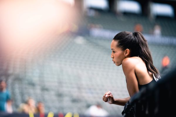 Jacqueline Otchere (MTG Mannheim) beim Stabhochsprung waehrend der deutschen Leichtathletik-Meisterschaften im Olympiastadion am 26.06.2022 in Berlin